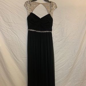 Adrianna Papell Black Sequin Formal Long Dress